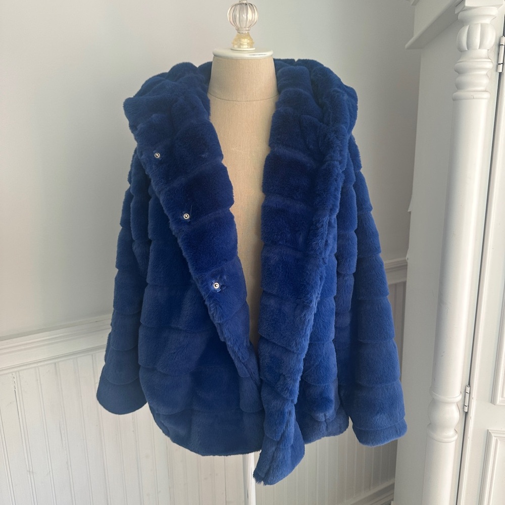 APPARIS BLUE FUR COAT